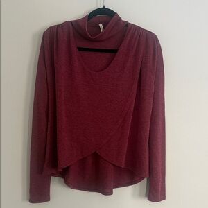 Solemio Burgundy Draped Women's Blouse